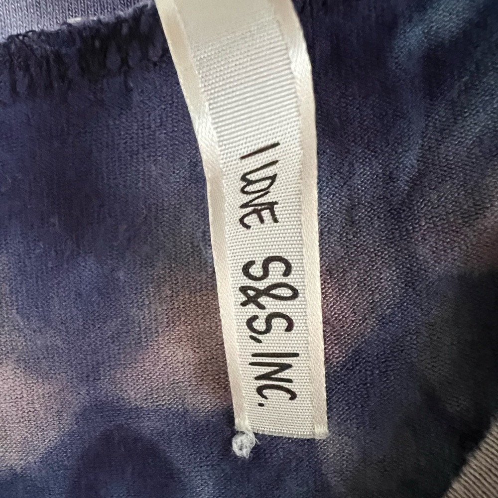 I Love S & S, INC β’ Gray and Blue Tie Dye Muscle Tee Cropped Tank Top S - Picture 3 of 3